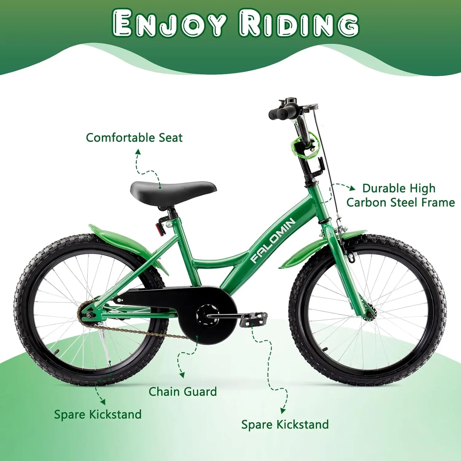 14/16/18 Inch Children Bike for Toddlers Kids Ages 3-9, Safe Non-Slip Tires, Removable Training Wheels, Coaster Brake