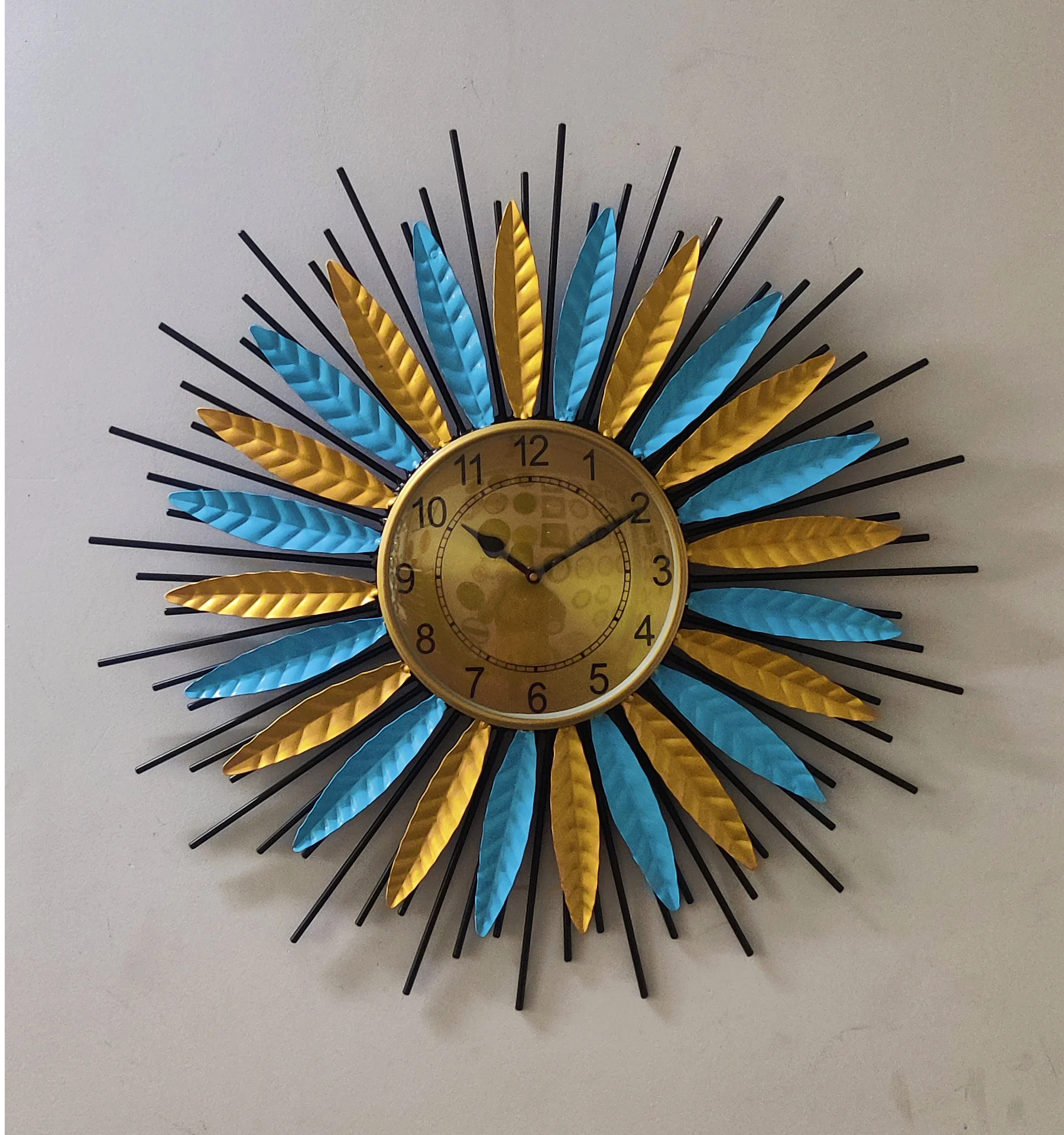 home decoration large iron silent quartz antique vintage decorative 3d metal wall clock home decor for living room