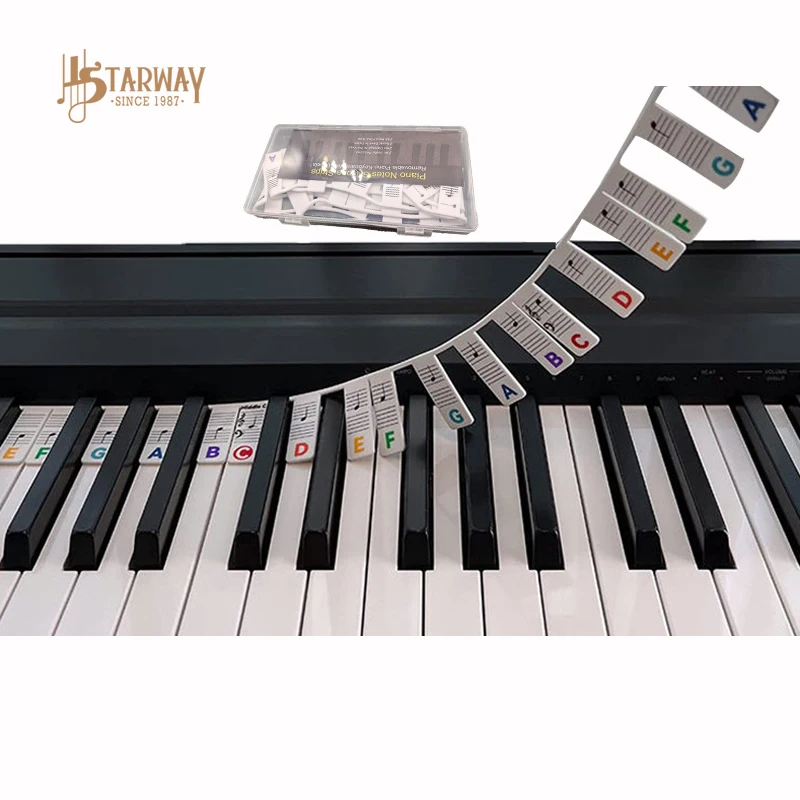 Starway Electronic Keyboard Labels Removable Organ Notes Guide Beginner Learning 61/88 Key Full Size Silicone Piano Key Stickers