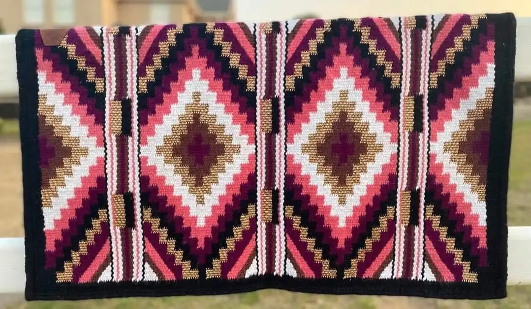 Lightweight Western Woolen Saddle handmade Blanket and Handloom Dari Pad/ Custom design woolen saddle blanket