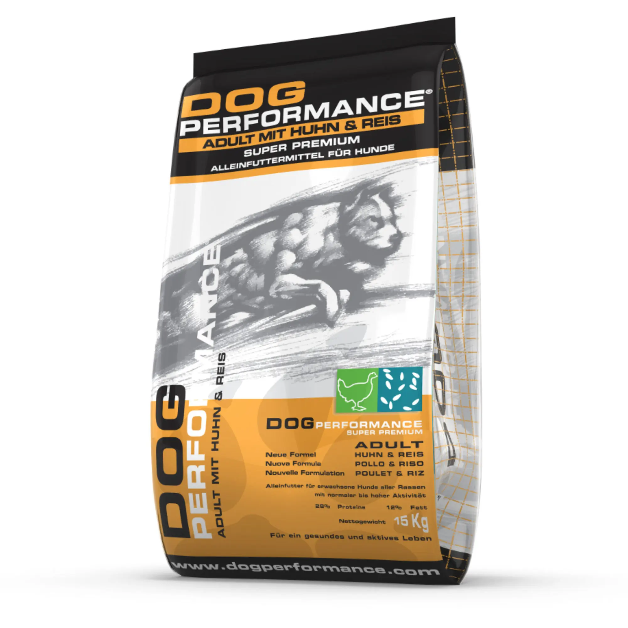 Optimum Performance Chicken and Rice Dry Food 15 kg Best Adult Nutrition for Active Dogs