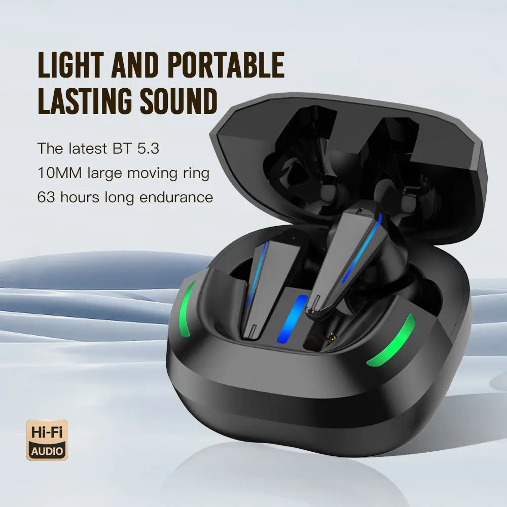 Custom Logo Waterproof TWS Earbuds Wireless In-Ear BT Headphone Gaming Wireless Earphones with Charging Case