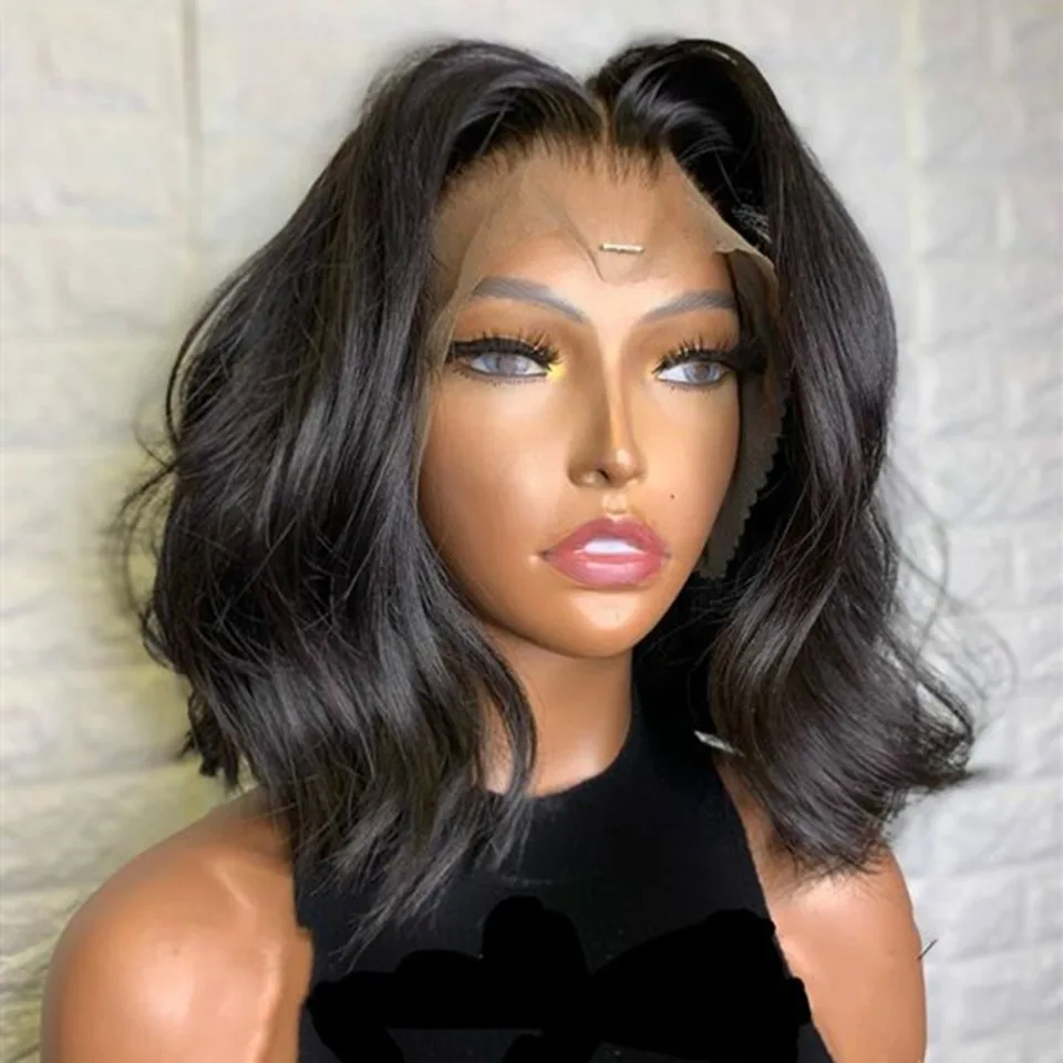 Fuxin Wholesale Peruvian Virgin Hair Short Bob Wigs Frontal Wig Vendors Short Bob Human Hair Wig Front Hd Lace Transparent