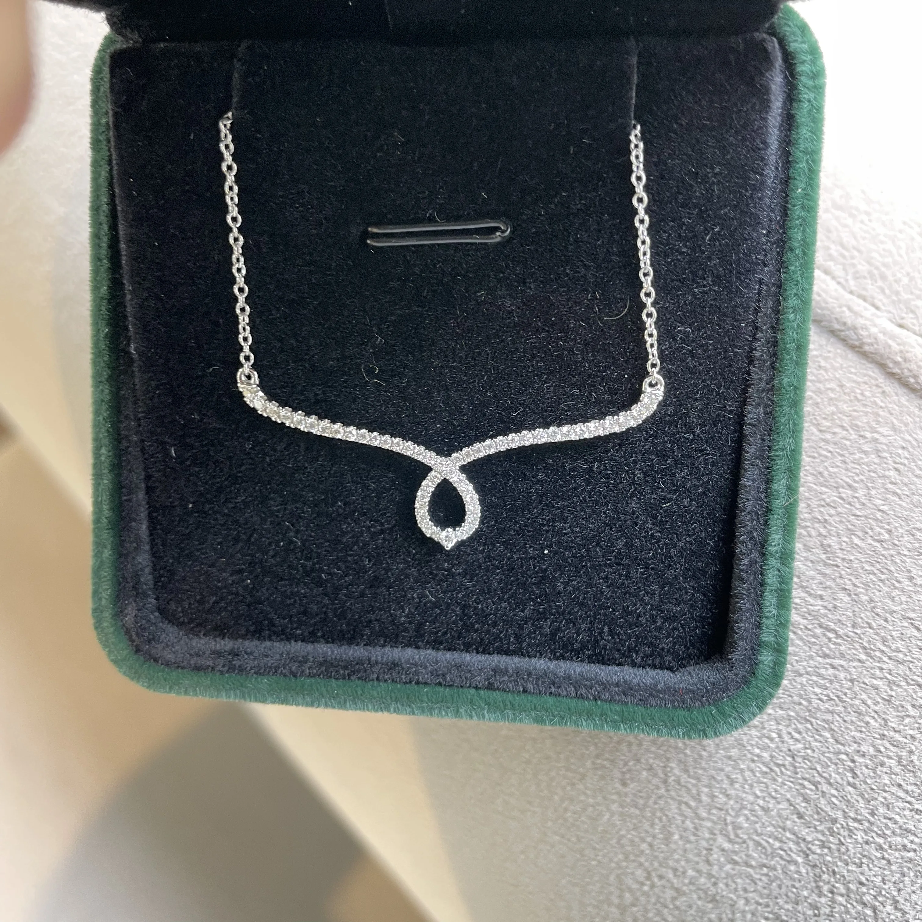OEM женские ювелирные изделия 925 стерлингового серебра 10K 14K 18k золото 750 белое ожерелье с бриллиантами