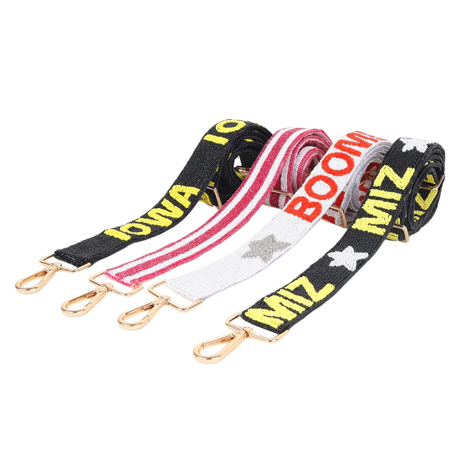 New Arrival Handmade Designer Ladies Beaded Mobile Phone Strap Seed Bead Guitar Strap Game Day Strap Clear Bag Strap Wholesale