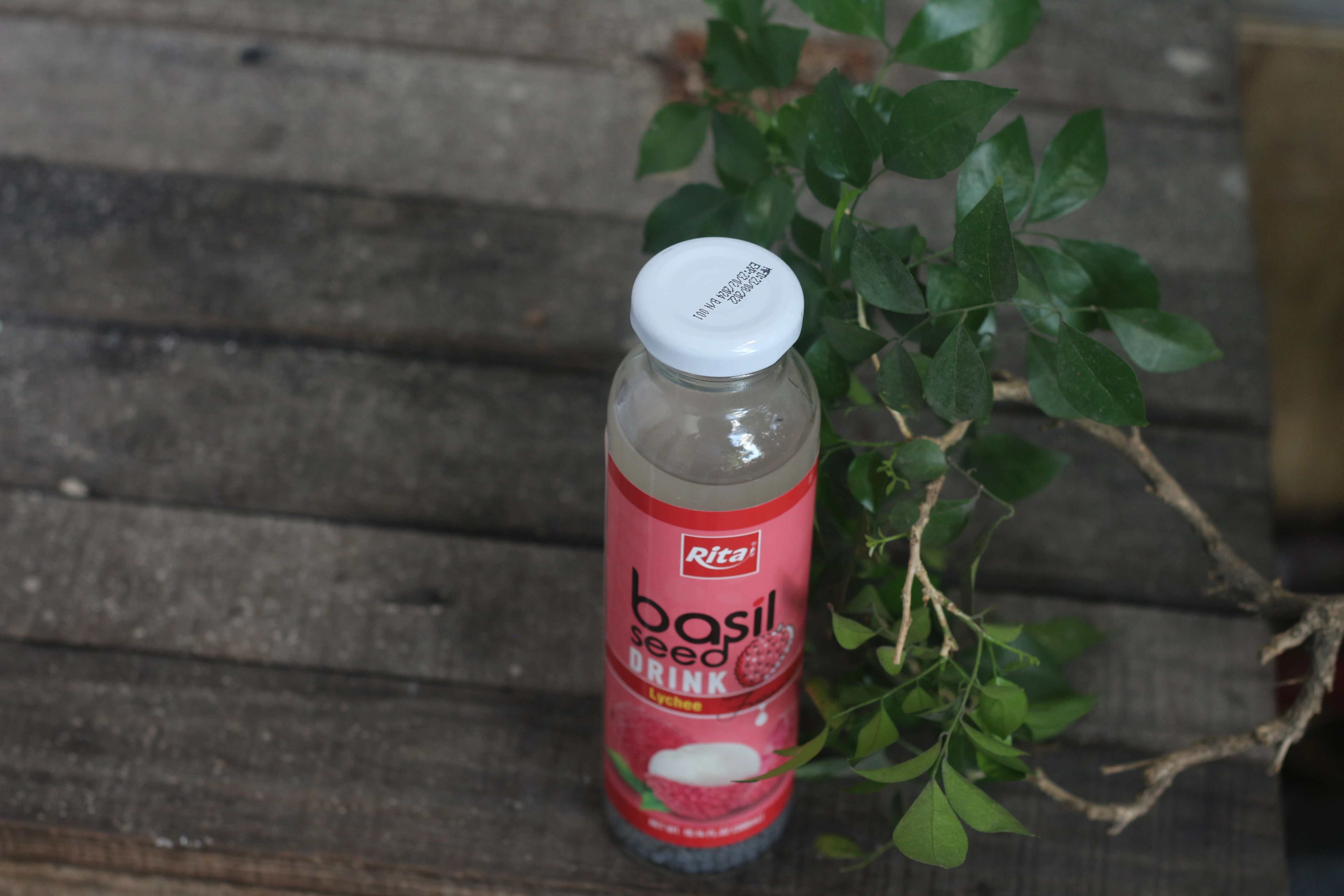 Private Label Accepted Natural Chia Basil Seed Drink Lychee Fruit  Glass Bottle Vietnam Good Quality Fast Delivery Healthy Drink