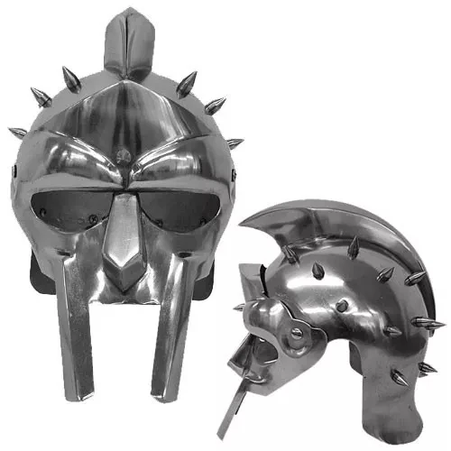 Gladiator Maximus Roman Spiked Helmet 18 Gauge Steel Medieval Helmet Functional Halloween Christmas New year party costume