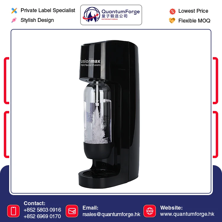 OEM Supply Private Label Customized Logo InfusionMax Rapid Flavour Infuser Sparkling Water Machine for Sodas and Cocktail Drinks