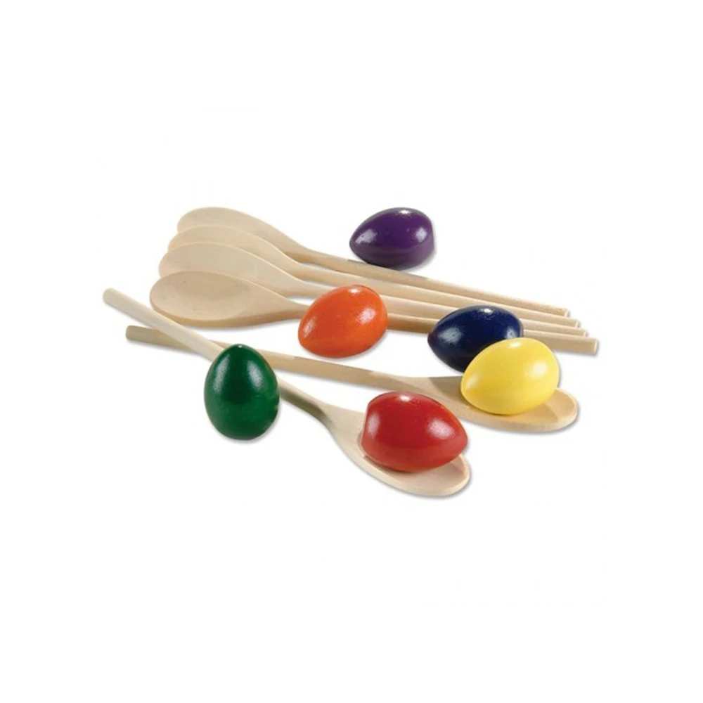 Egg Spoon Race Game Sets Kids Balance Training Toy Plastic Egg Spoon Balance Game