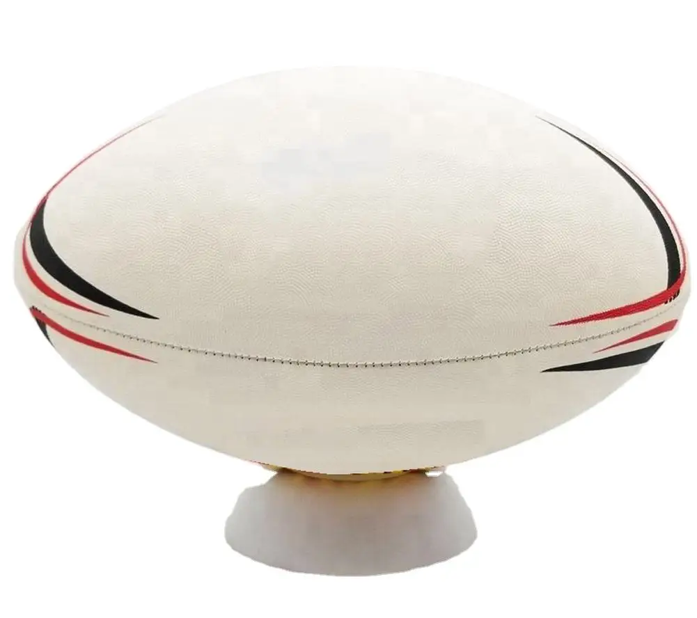 Best Quality Machine Stitched Rubber Leather Rugby Ball Factory Price Customized Logo Printed Size 5 PVC Football