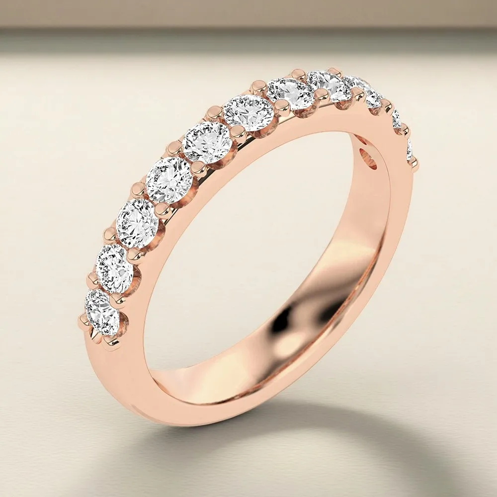 Hot Sale Custom Lab Diamond Wedding Ring 2.8 grams of 14K Gold DEF VVS  Moissanite Rose Gold Women Fine Jewelry Rings