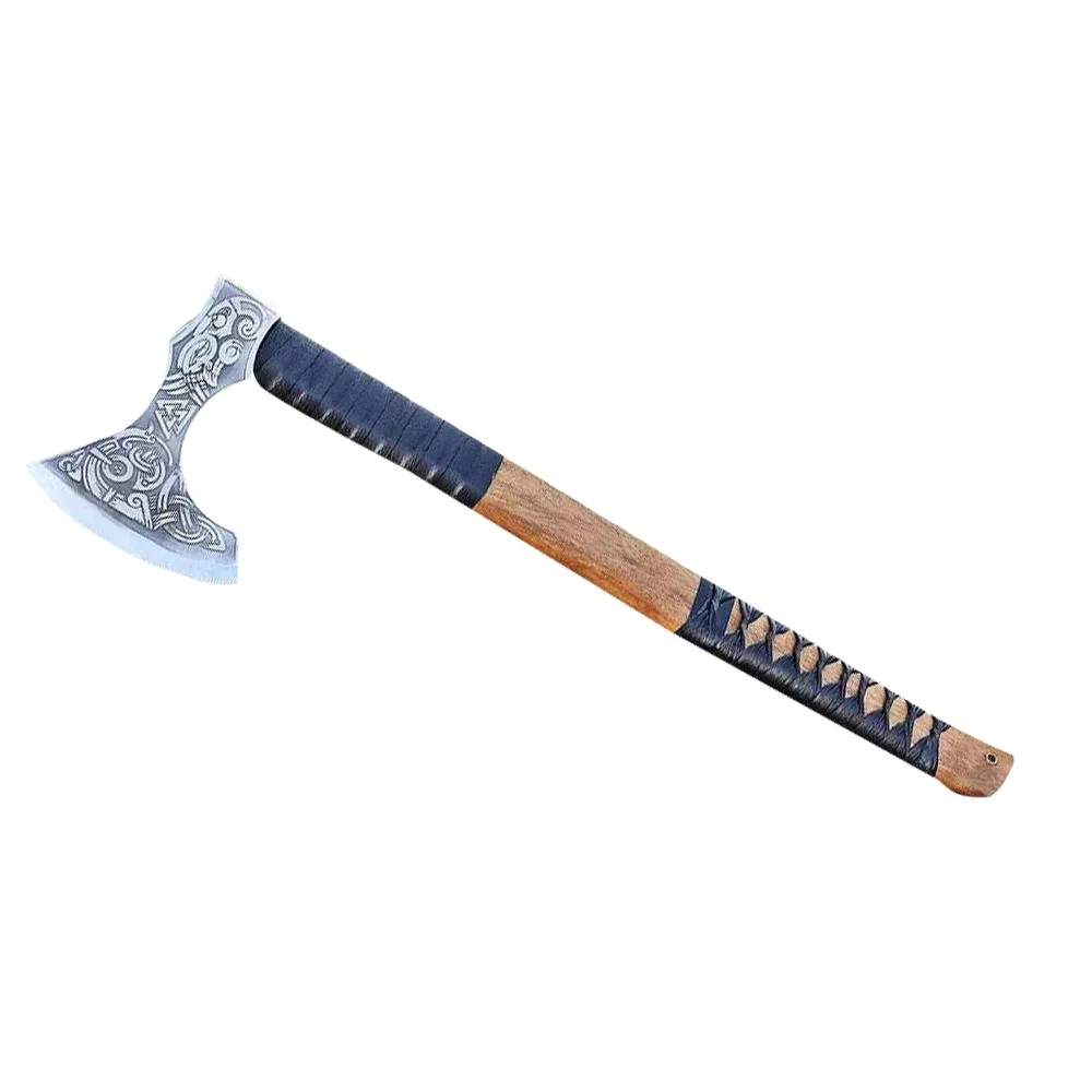 Кованый топор из углеродистой стали розового дерева бородатый для кемпинга