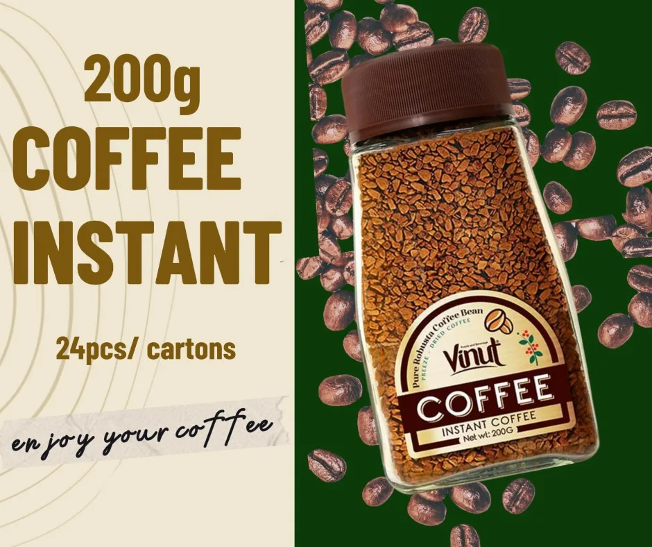 Robusta сублимированный растворимый кофе-60100200 г VINUT экологически чистый кофе из вьетнамских органических бобов оптовик