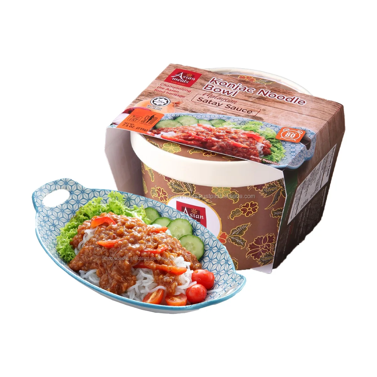 Fast Delivery Homemade Authentic Creamy  Vegan Friendly Satay Sauce Convenient Instants Konjac Noodle Pack Malaysia Manufacture