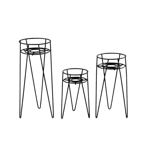 SET OF 3 Flower Pot Display Rack For Home Floor Decor Garden Supplies Hot Selling Wrought Iron Plant Stand Outdoor Cheap Garden
