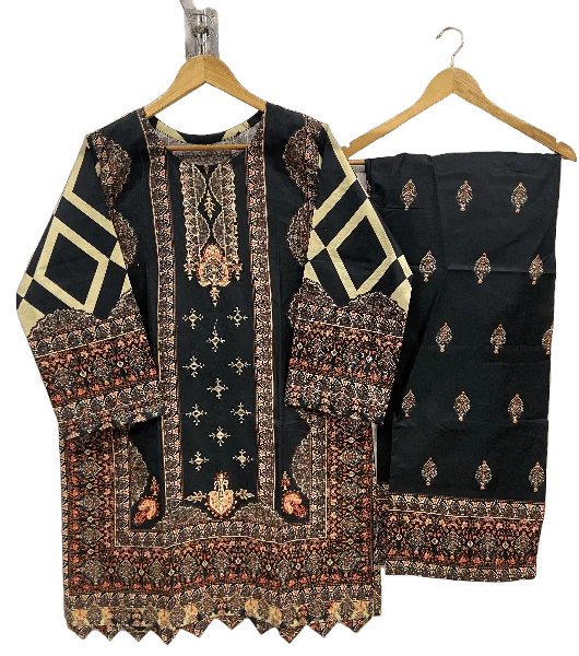 Pakistani salwar kameez готовые 2024 женские костюмы с вышивкой на лужайке/Хлопковые