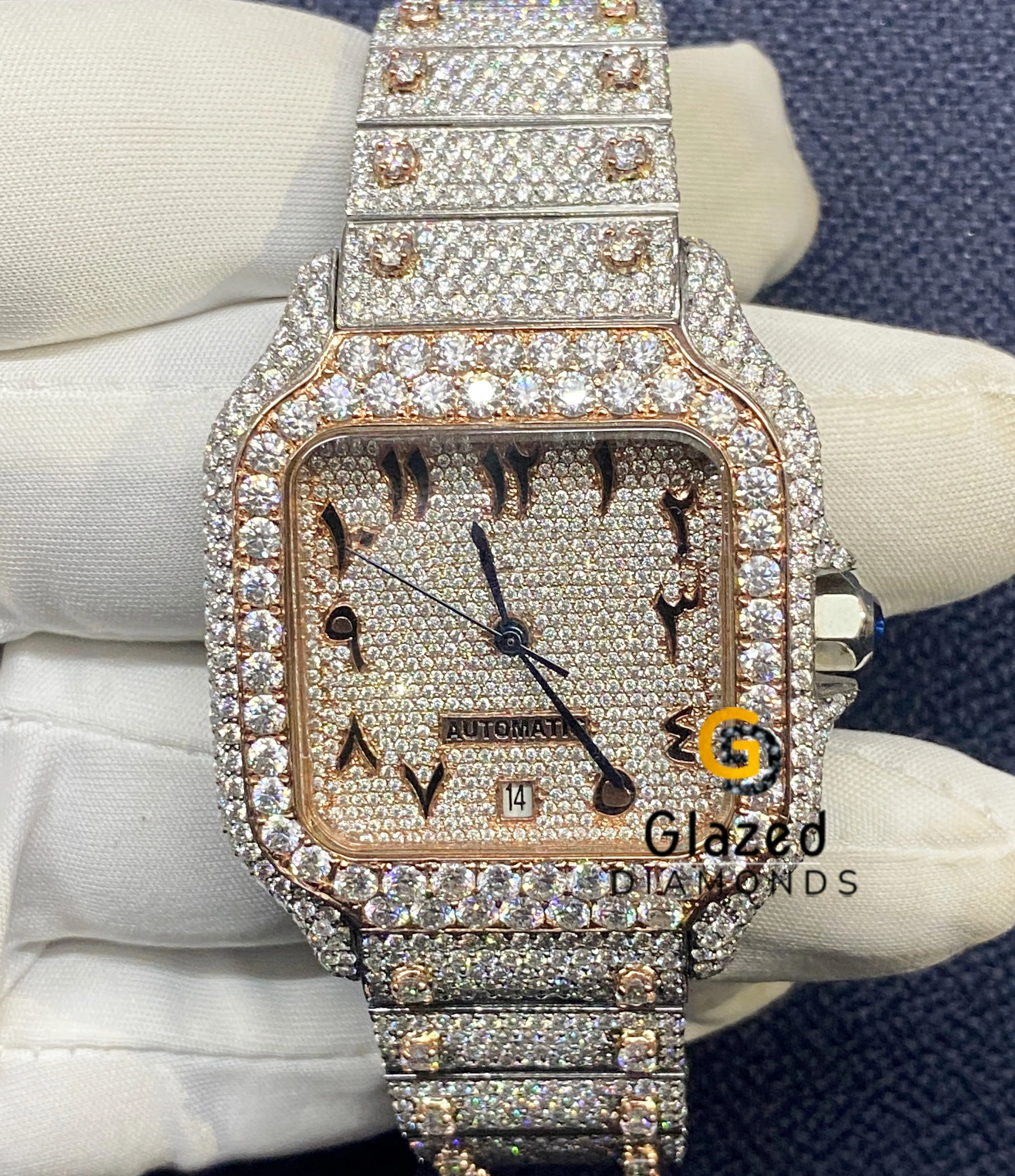 Elevate Your Style With A Branded Labgrown Diamond Watch Featuring A Stylish Design And High Quality Stainless Steel