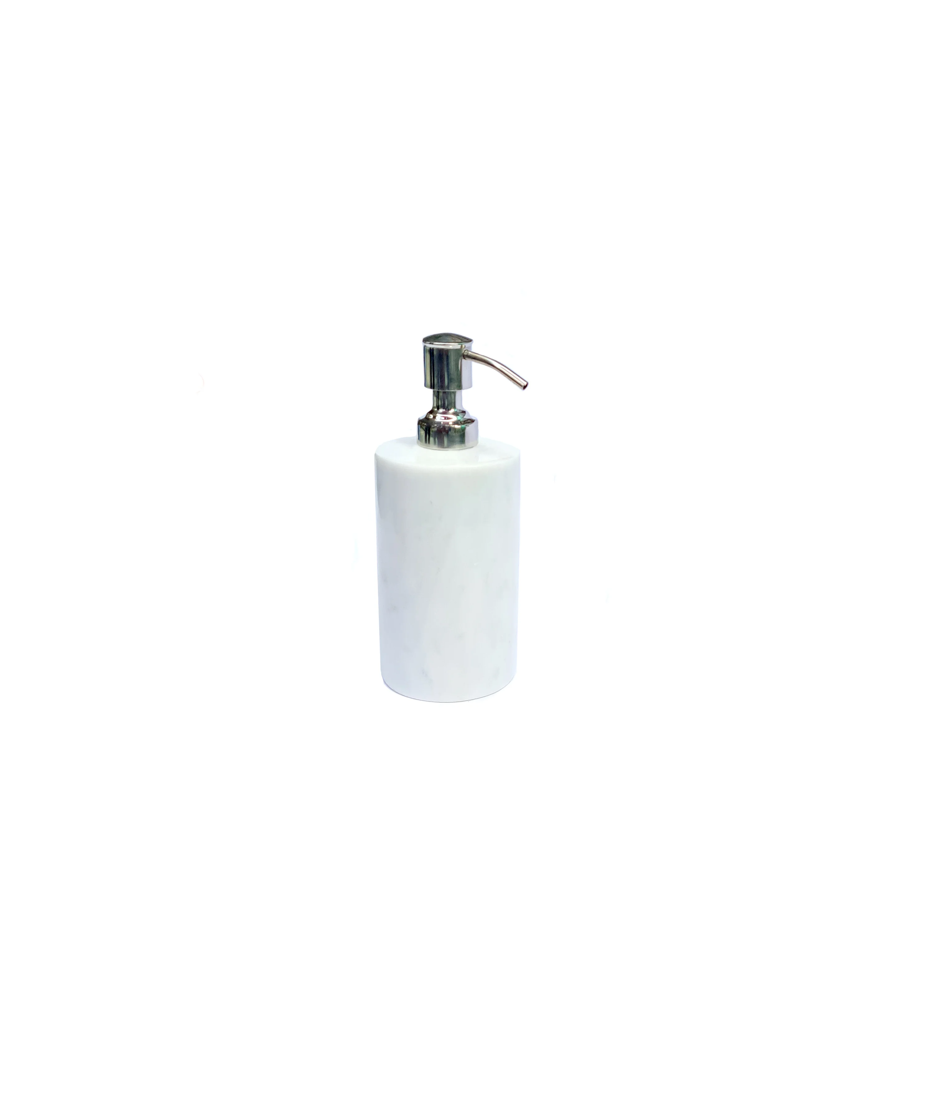 Natural Stone White Marble Liquid Soap Dispenser with Stainless Steel Pump in Round Square Rectangle Shape Luxurious Premium