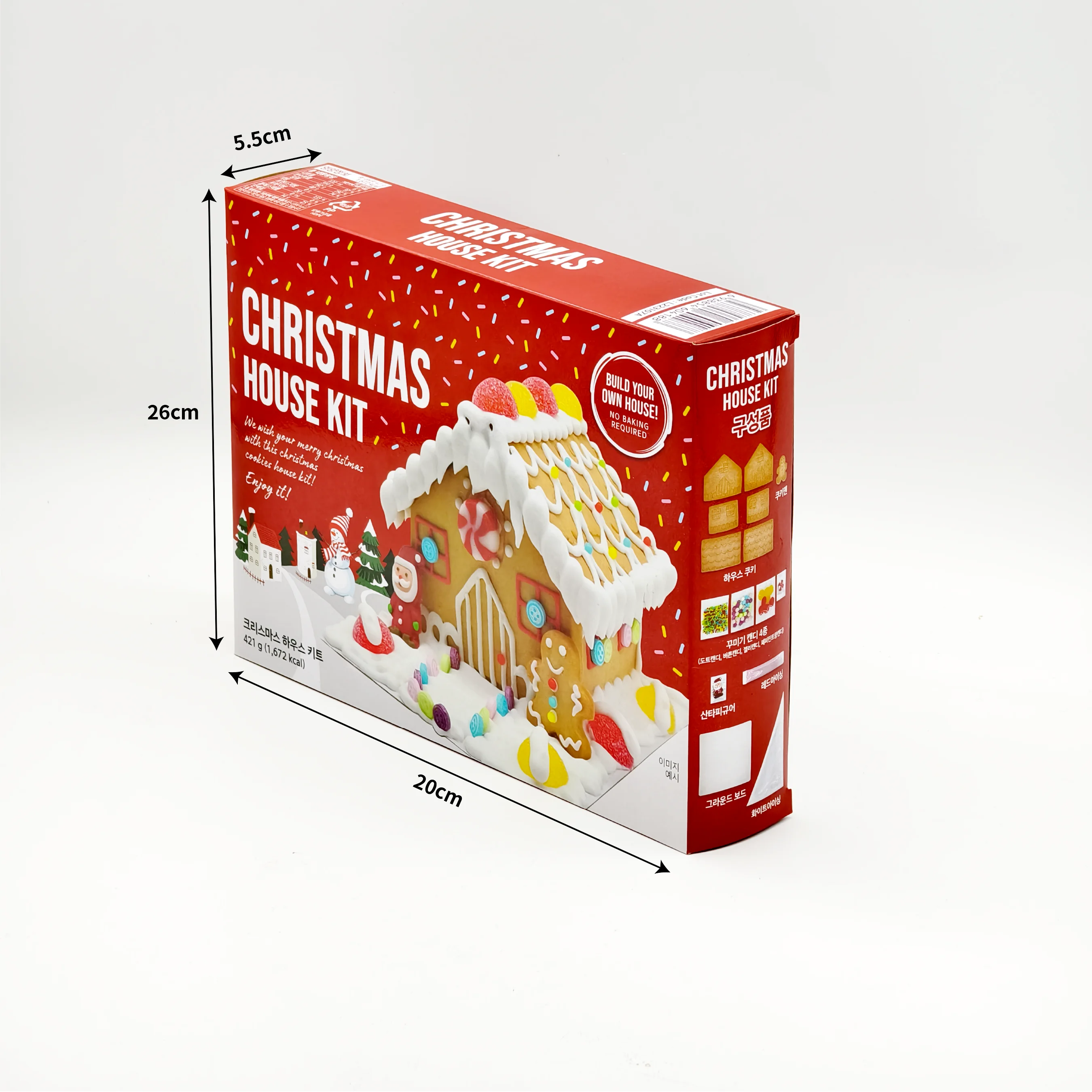 Hot Sale Custom Gingerbread House Biscuit Cookies OEM/ODM 421g for Home Baking at Christmas