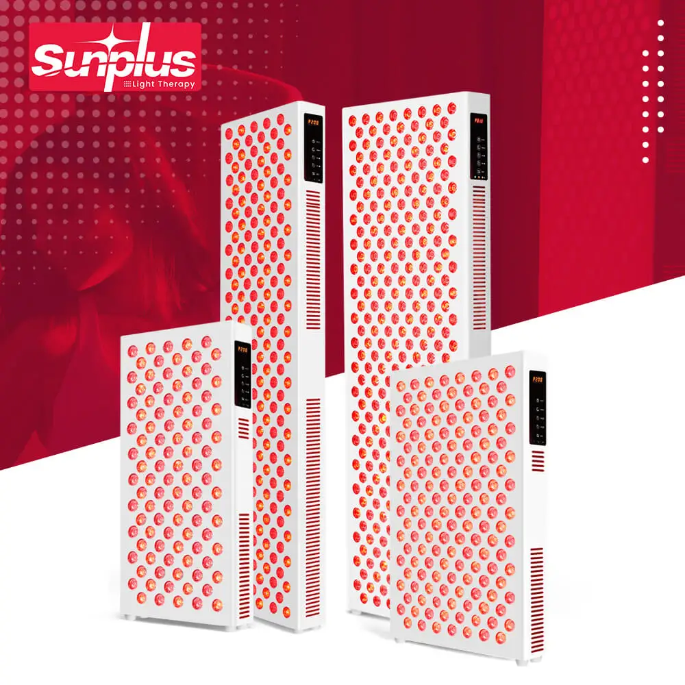 Медицинская светодиодная панель SunPlus для профессионального коммерческого использования горизонтальная фототерапии красным светом всего тела 4 длины волны со стойкой