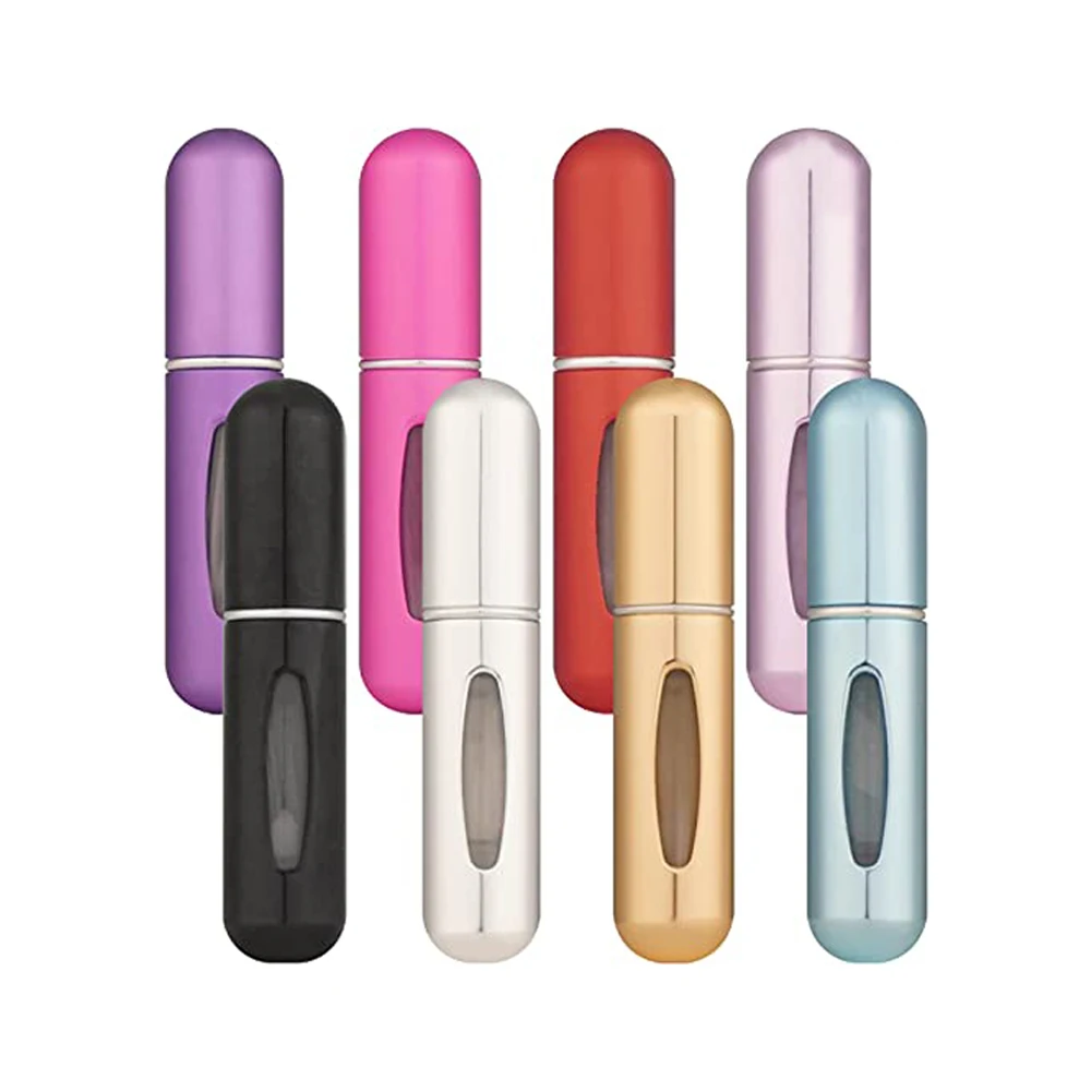 8 Pcs Pack of 5ml Portable Mini Refillable Perfume Spray Atomizer Bottle Scent Pump Case