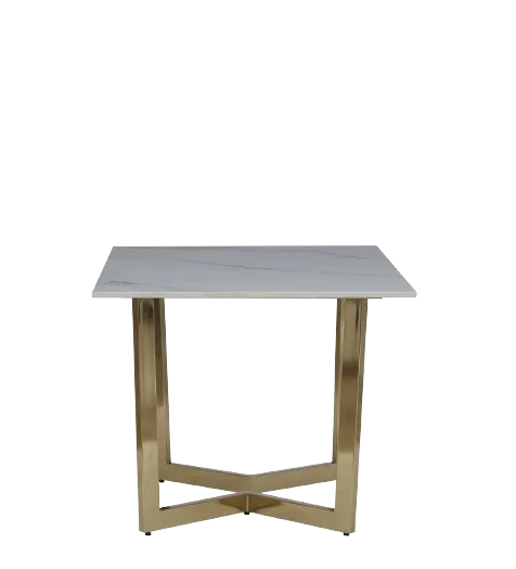 Luxury Industrial Euro Kitchen Modern Gold Metal Leg Rectangular Square Marble Dining Table Set Modern