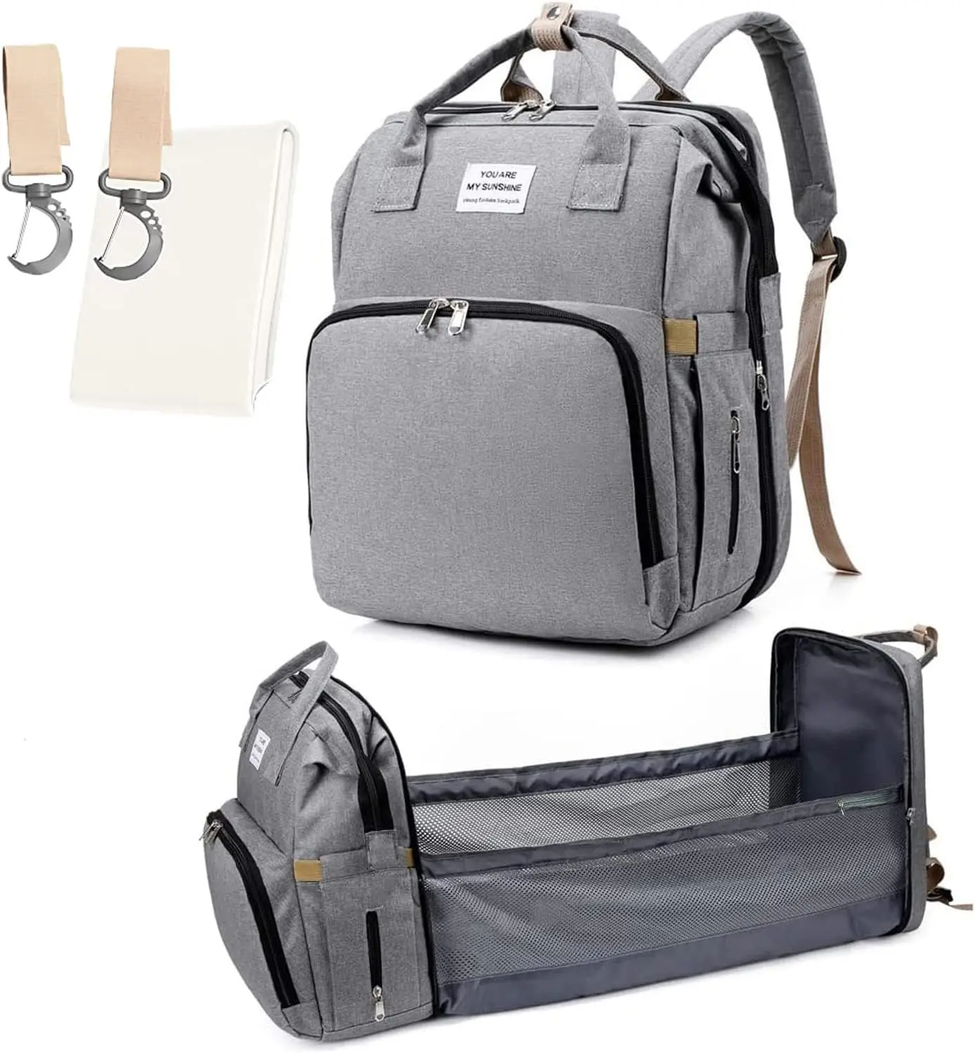 China Made Paaleras Baby Diaper Bag Large Capacity Changing Bags with Bed for Mommy And Me