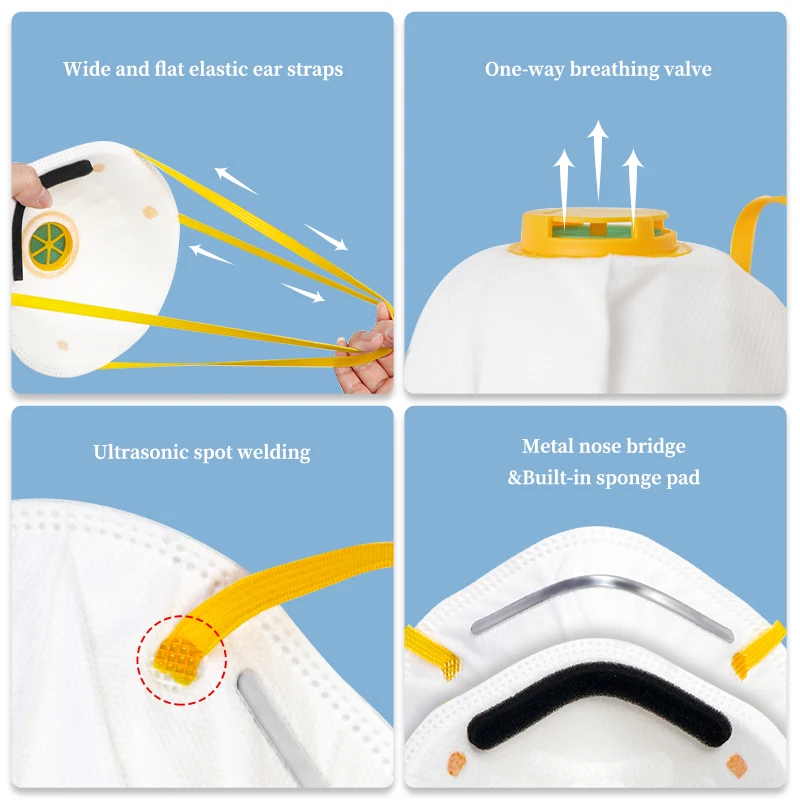 Cup type dust Mask KN95 Activated Carbon with breathing valve Industrial Sanding spray paint protection Round mas  FFP2 Cup Mask