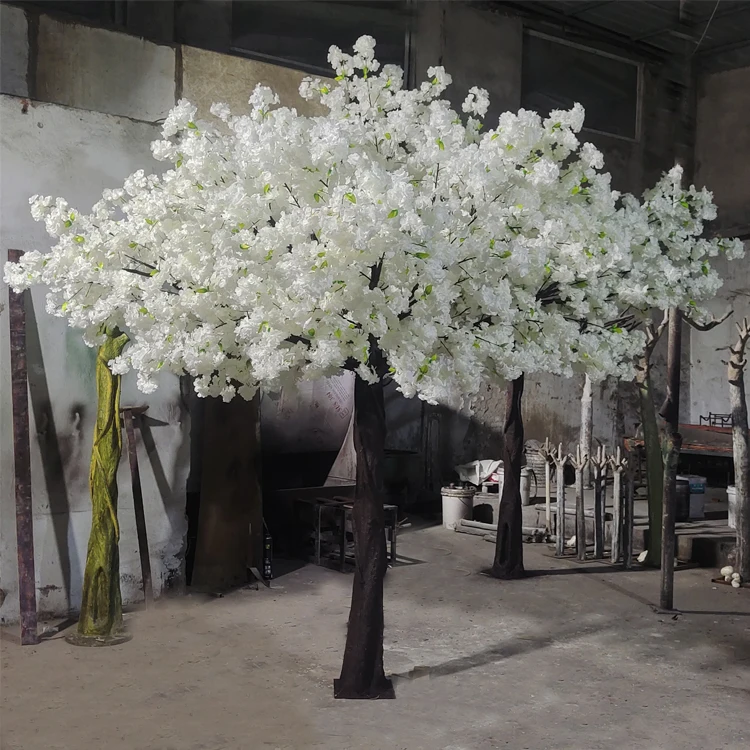 Make Fiberglass 10 feet 3m Indoor Outdoor Decor Big High Simulation Fake Pink White Sakura Trees Artificial Cherry Blossom Tree