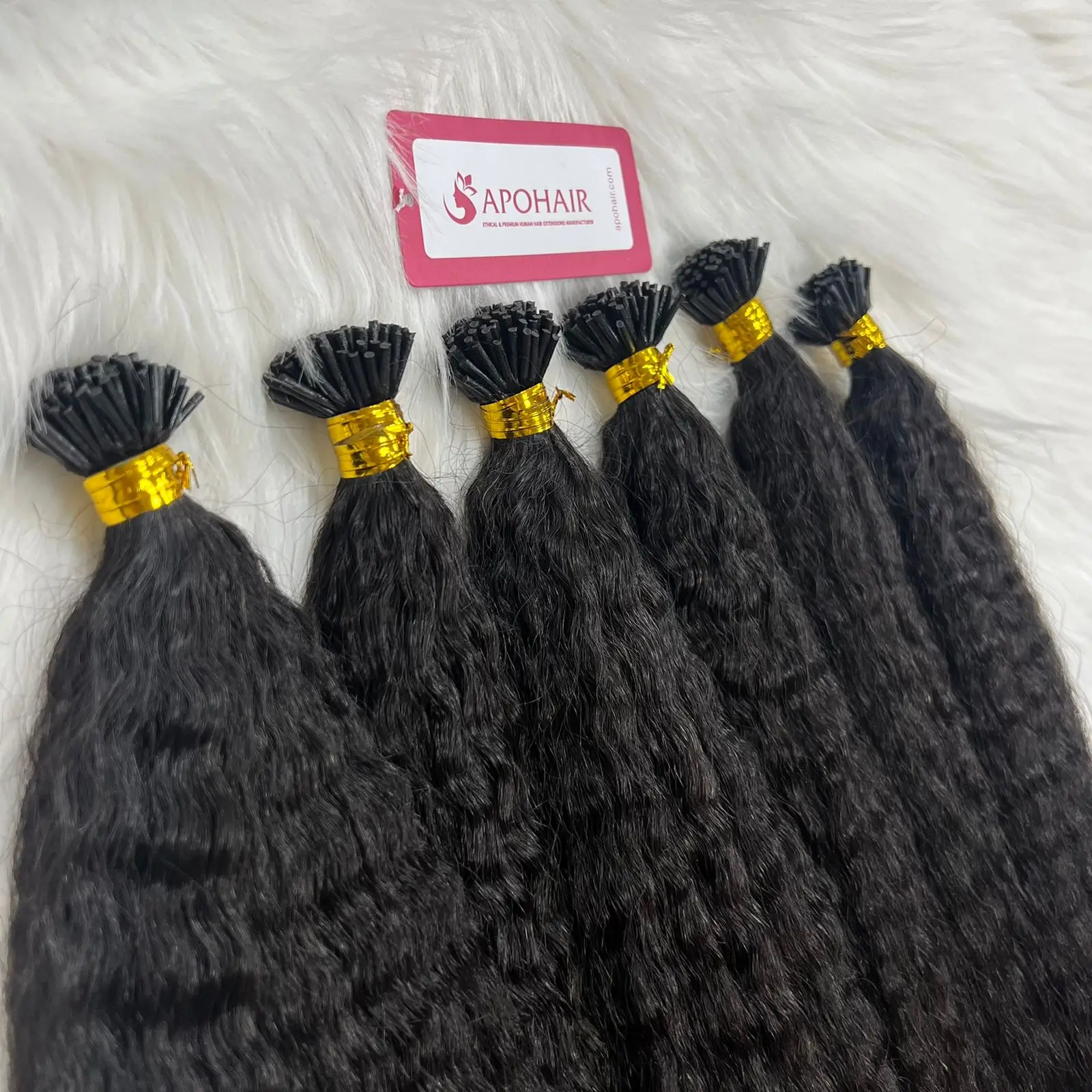 Vietnamese 100% Human  Hair Natural  Color I-Tip Keratin  Hair Kinky Straight  Human  Hair