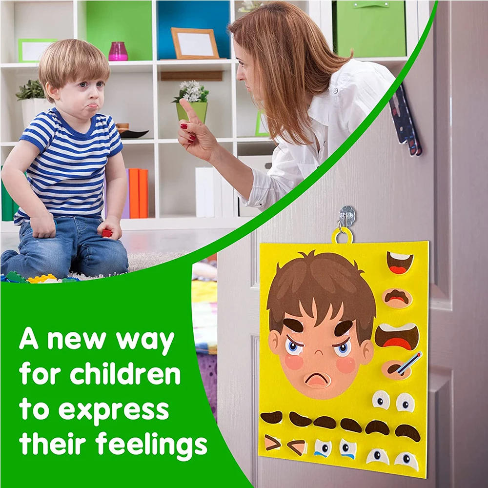 cheap kids educational toys Multiple Facial Expressions toys Felt Face Board for Social Emotional Learning Activities toys