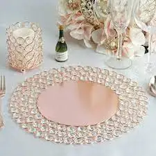 Свадебное Золотое зарядное устройство круглое декоративное