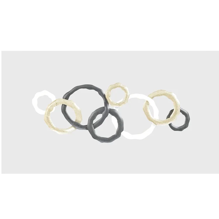 Simple Design Black And White Finished Round Circle Shape Metal Wall Accent At Cheap Price