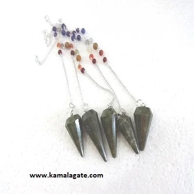 wholesale natural agate gemstone Dalmation Jasper Gemstone Pendulums With Chakra Chain dowsing pendulum for sale