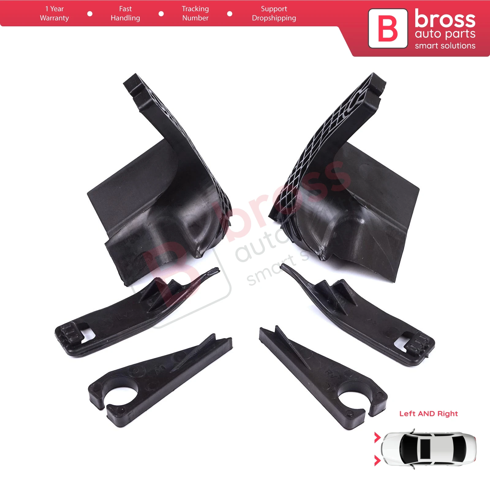 BHL571  Headlight Holder Mount Repair Bracket Tab Set Right Left Side for Ford Transit Tourneo Custom MK1 V362 2012-2018