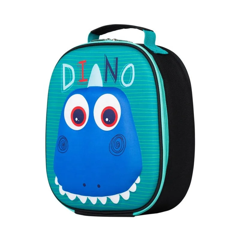 Reusable Fitness 3D Emboss Cartoon Meal Food Box Boy Girls Children School Eco Insulated Cute Thermal Lunch Bag for Kids