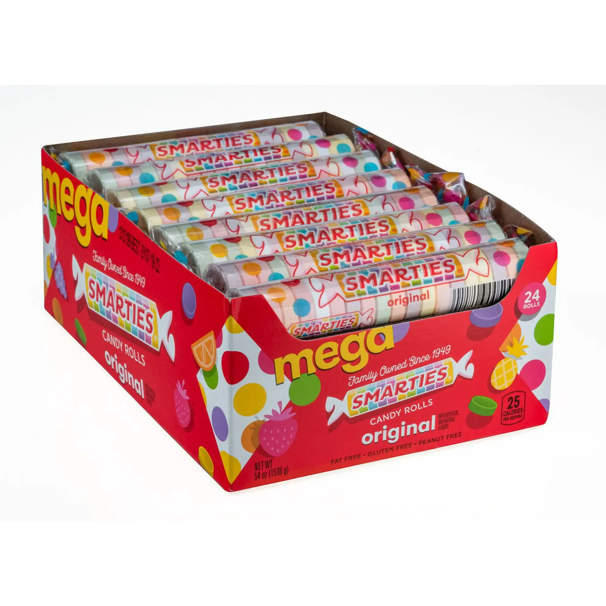 Smarties Твердые конфеты оригинальные 15 таблеток в рулонах разных вкусов индивидуально упакованные (полфунта) оптом поставщик