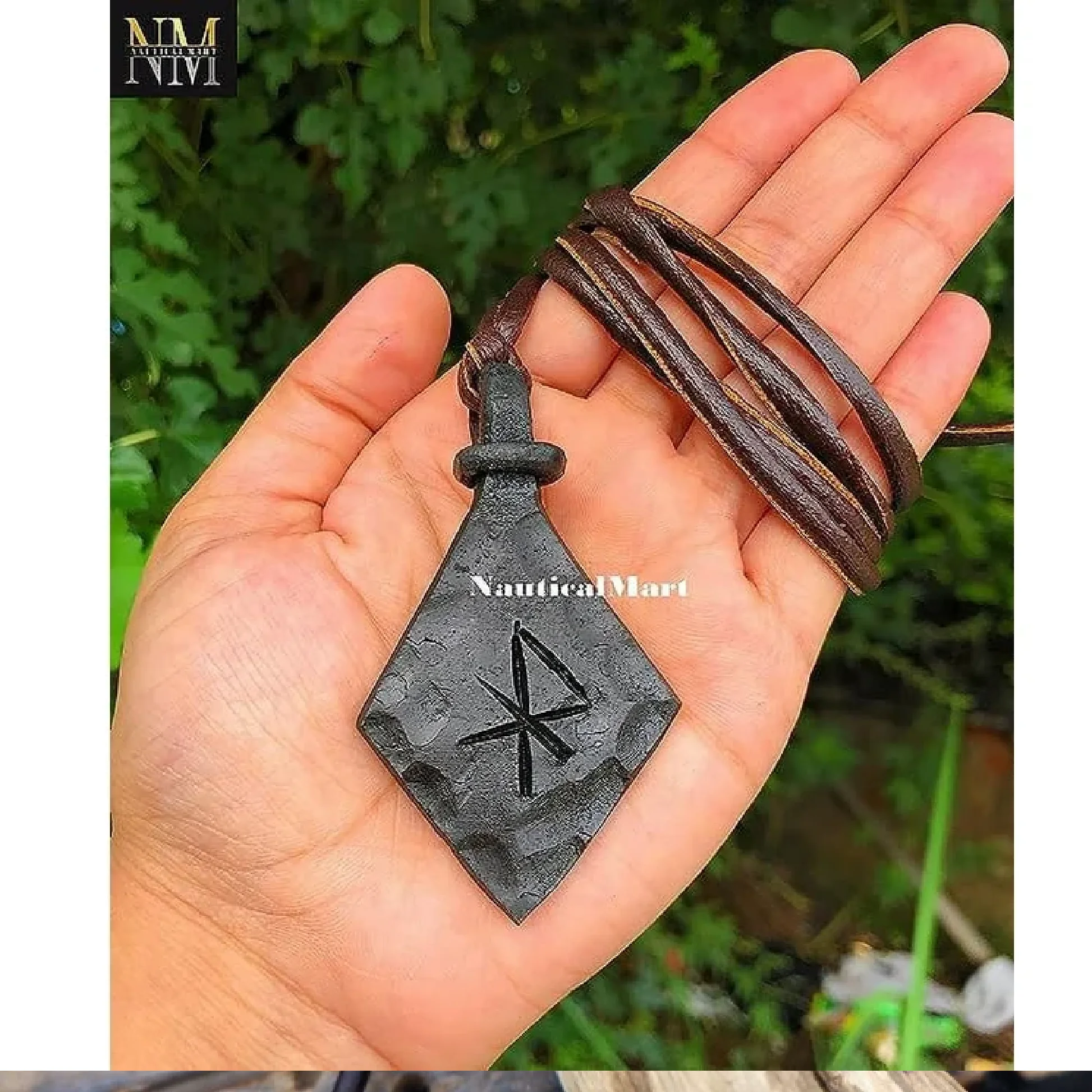Hand Forged Iron Love Rune Cross Pendent Unisex Bit Of Shine Twisted Medieval Arm Ring At Wholesale Cheap Factory Price