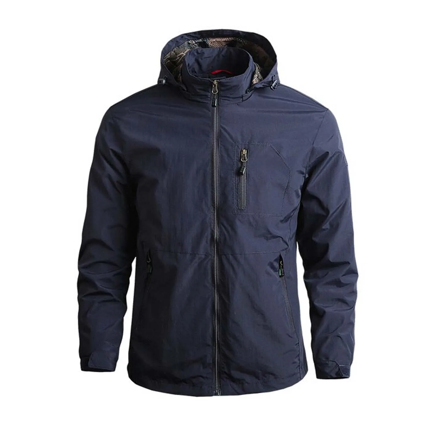 Custom Band Collar Polyamide Polyester Red Zip Up Plain Men Bomber Jacket High Quality Causal Sleek Men Bomber Jacket