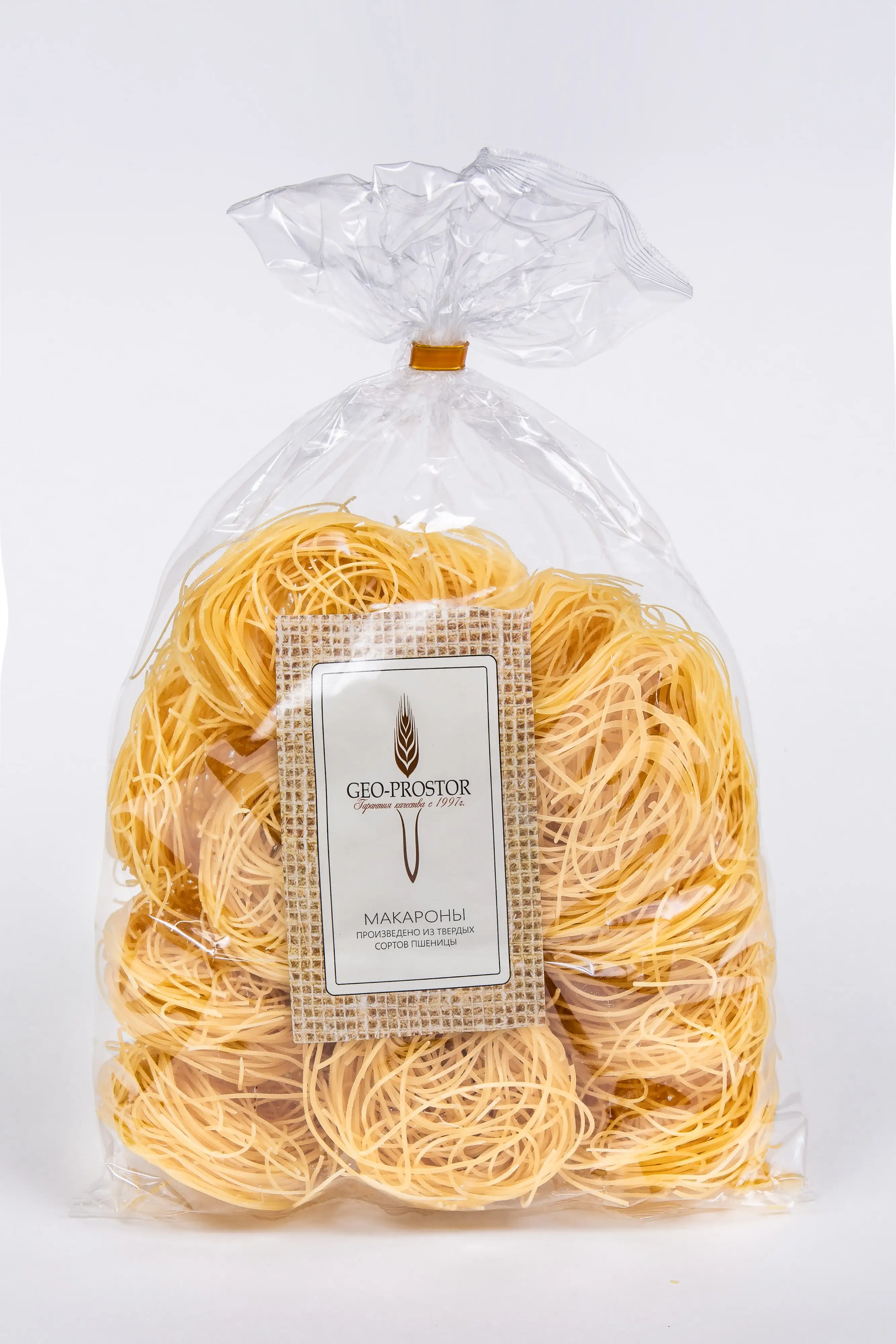 500 г, прозрачная упаковка, высокое качество, сертификация EAC, пищевая твердая мука «Capellini», гнезда, лапша