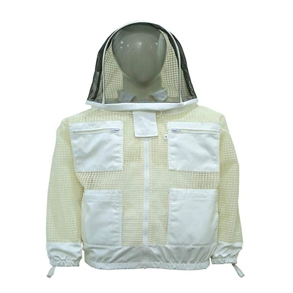 Heavy Duty Mesh Ventilated Beekeeping Jacket Clothing with Hooded Hat-Veil Bee Keeping Suit Good Quality Suit beekeeping safety