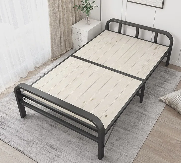 Durable Modern Folding Metal Bed  Portable Frame Foldable Steel Single Bed