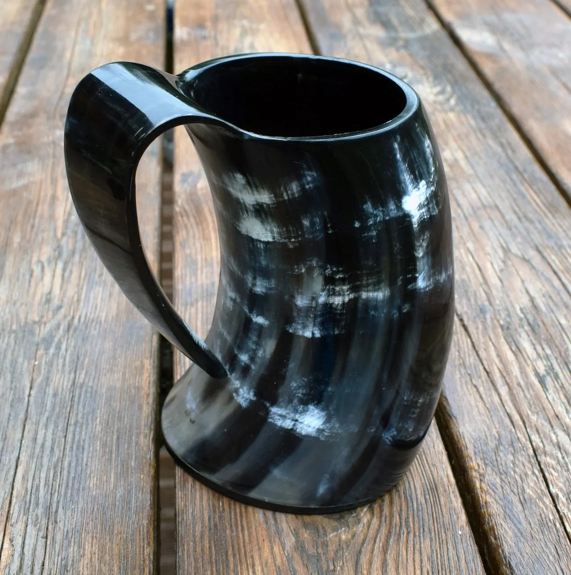 100% Natural Moscow Mule Engreving Viking Horn Mug With handle Premium Graded Animal Horn Handmade Crafts Drink-ware Kitchen