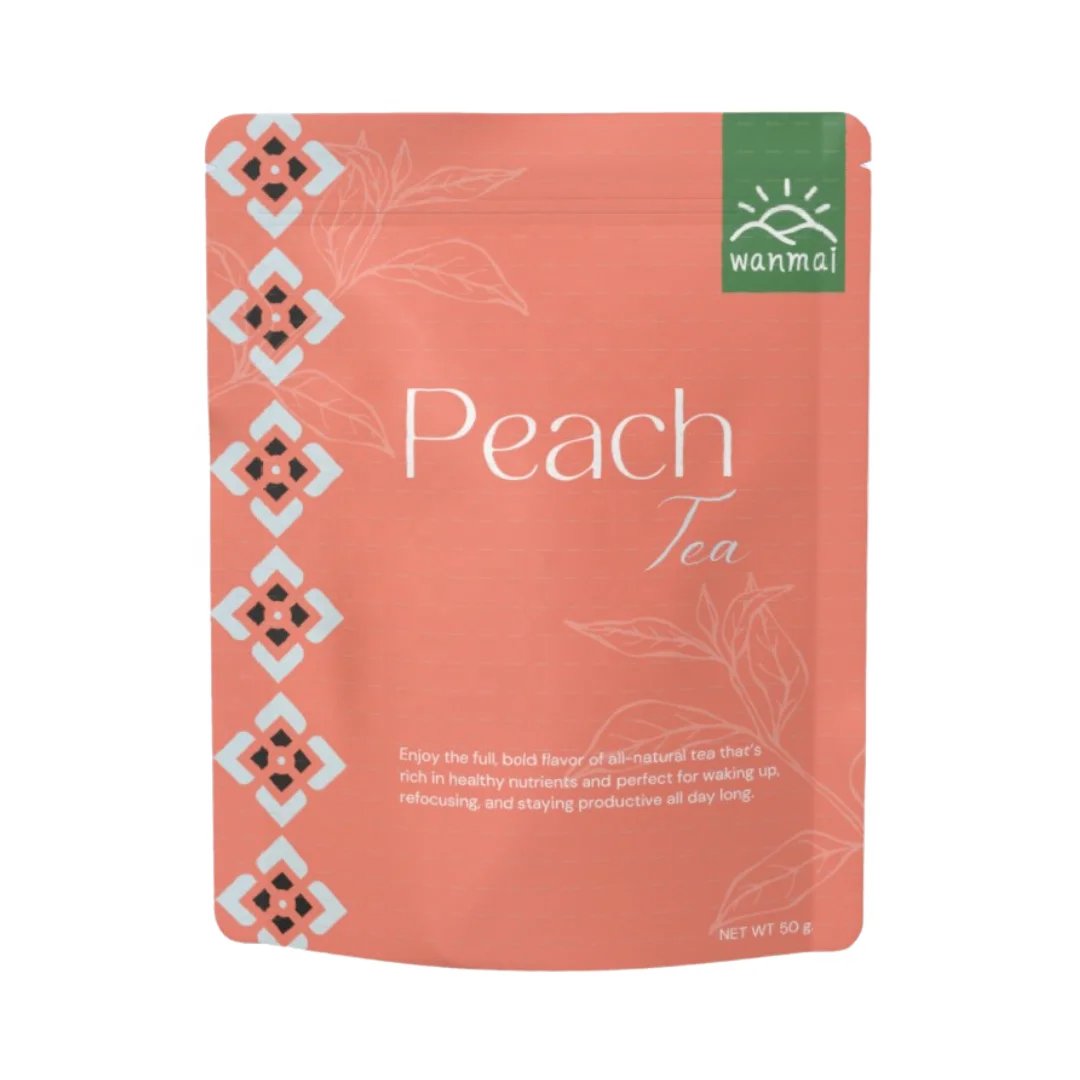 WANMAI29 Peach Tea in Kraft Steeping Bag  Instant Honey Ginger Tea Custom Flavor Powder Tea Customized Packaging Style