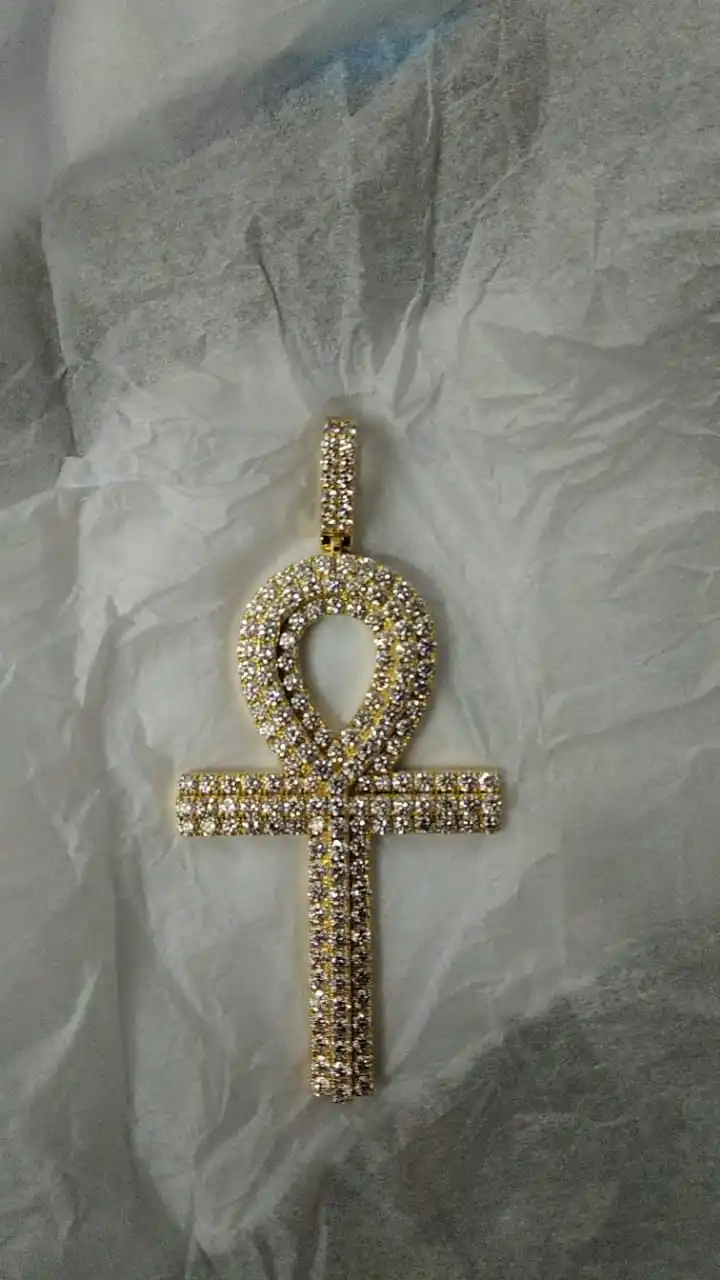 Cross Fancy Pendant SI- H/I 14K Yellow Gold Diamond Wedding Gift Birthday Gift For Her Fancy Pendants And Charms For Spacial One