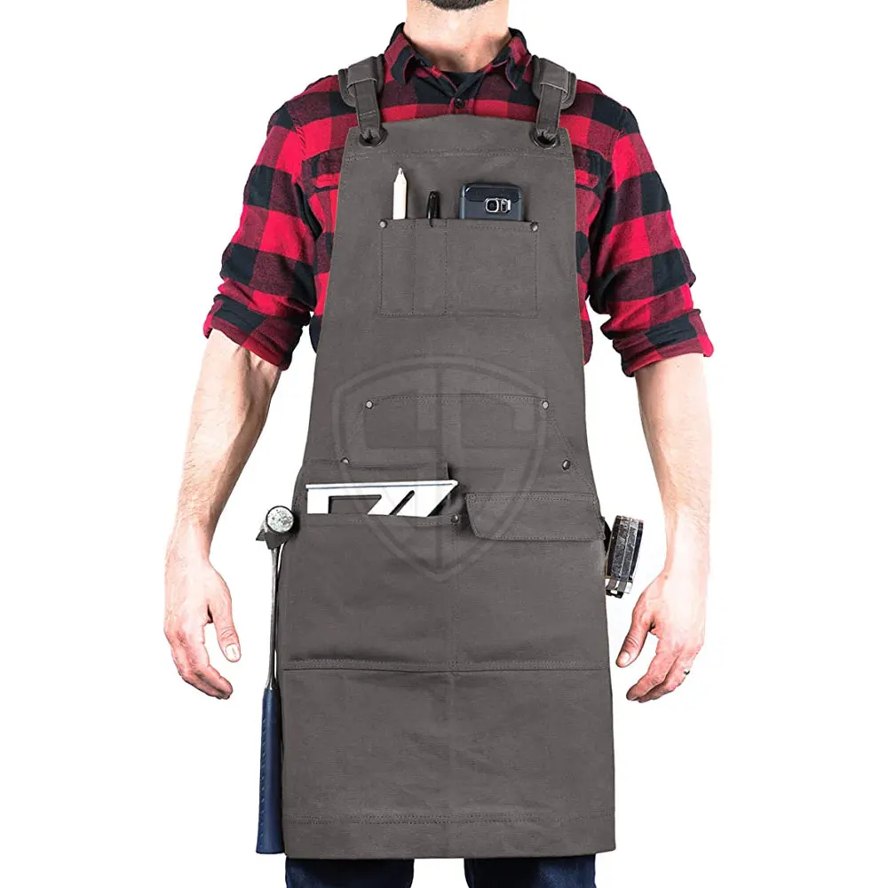 Best Quality Wholesale Multi-Use Leather Aprons For Sale Customized Design Heavy Duty Working Aprons
