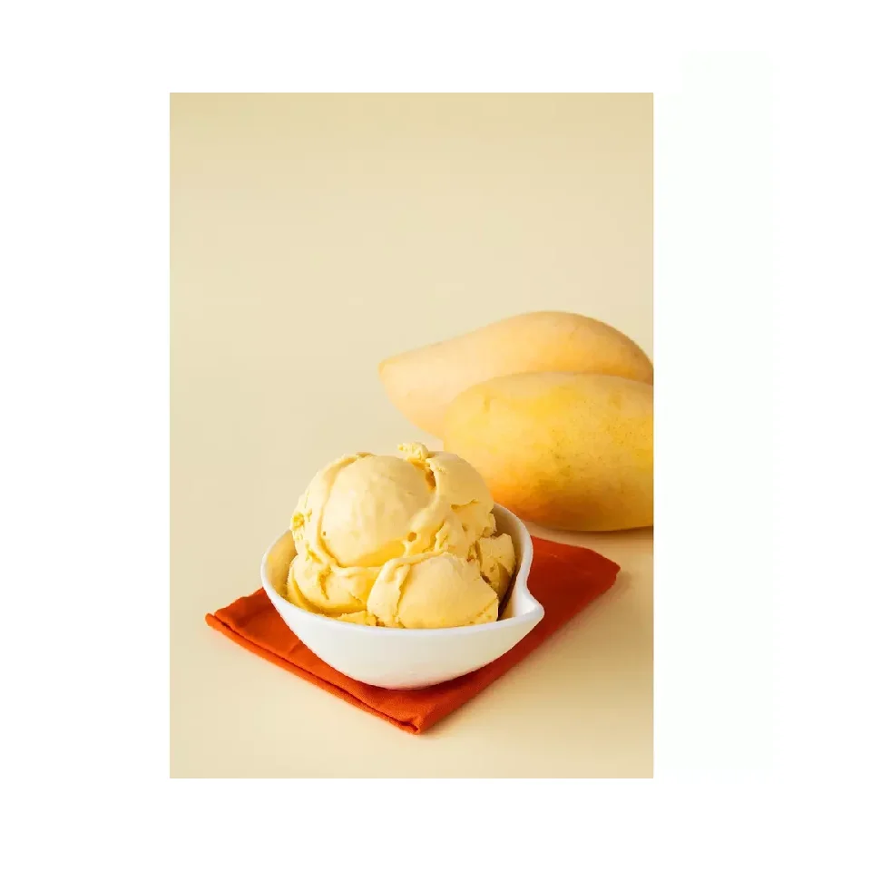 Singapore Supplier Refreshing Fragrant Yellow Color Low-fat Fruity Sweet Handcrafted Mango Sorbet Ice Cream (3.5oz Cup) in Bulk