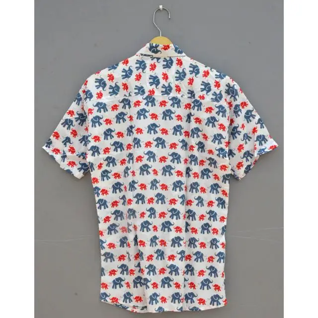 Праздничная одежда 100% хлопок изготовление размеров под заказ легко отстегивающимися пуговицами v воротник рубашки с коротким рукавом slim fit платье индийский производитель