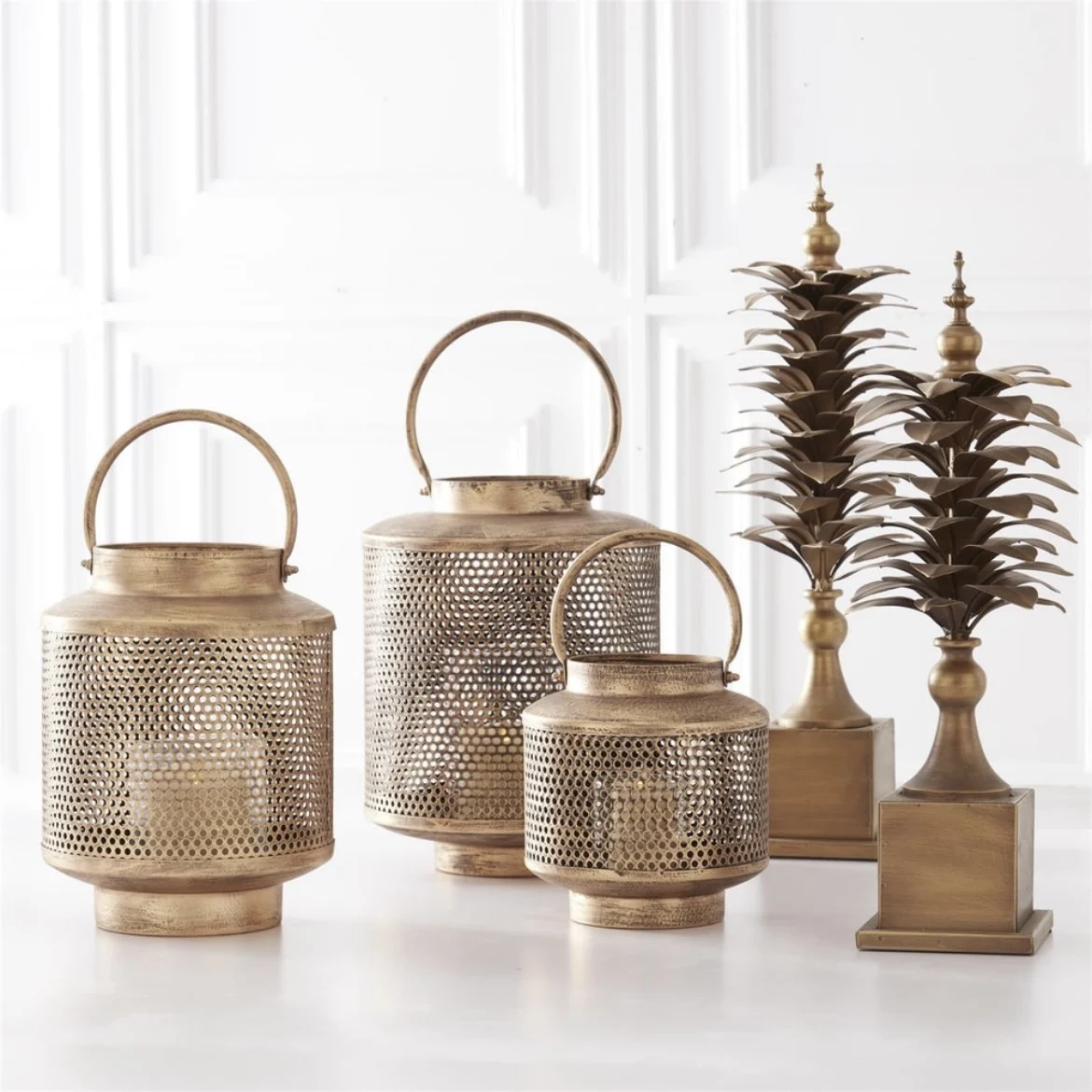Christmas Decorative Metal Candle Holder Moroccan Lanterns in 3 sizes for Home Decoration Handmade Mesh Lanterns Available