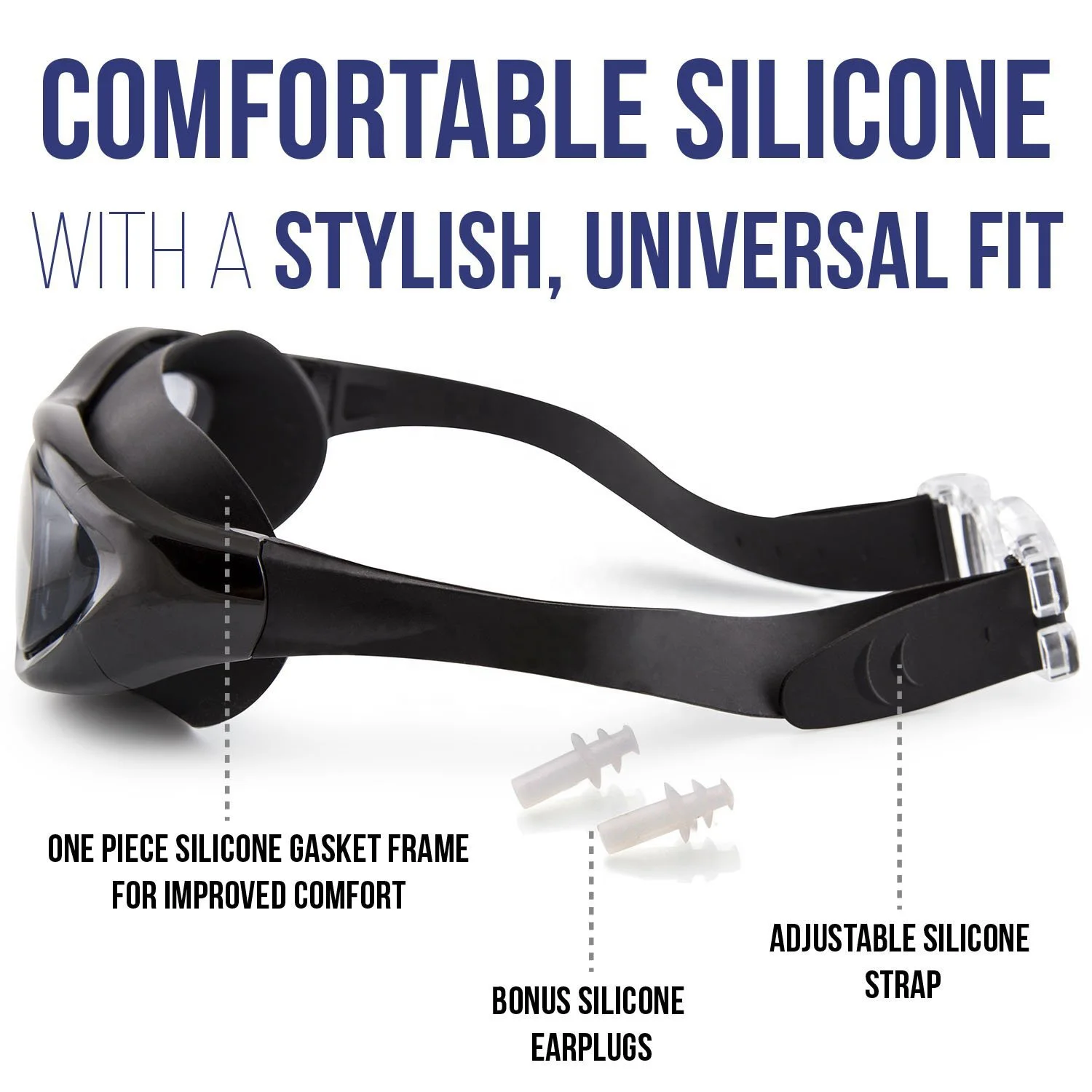 Оптовая продажа с завода, противотуманные очки для плавания, регулируемые очки для плавания из поликарбоната, противотуманные очки для взрослых